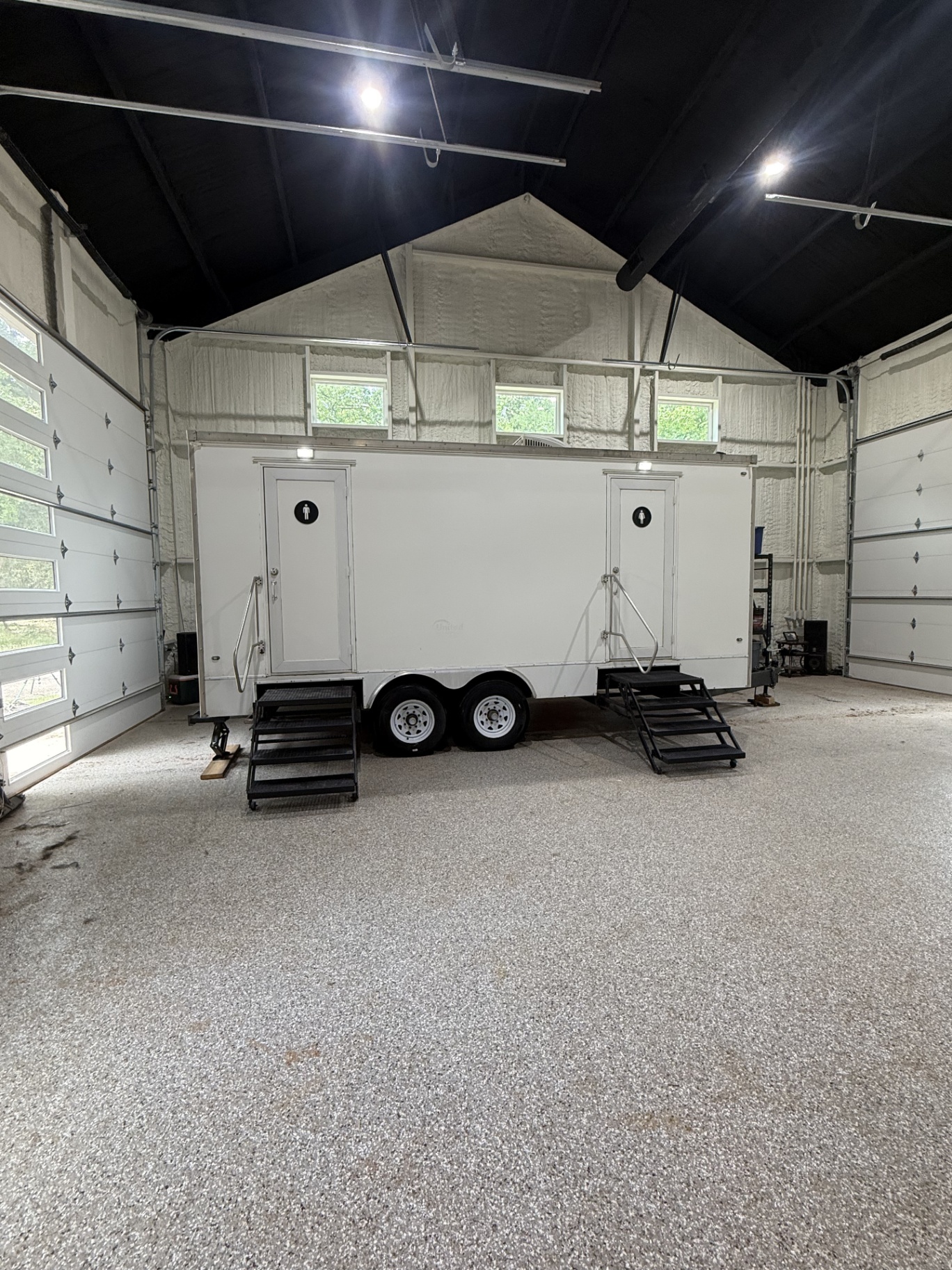 Exterior of the restroom trailer